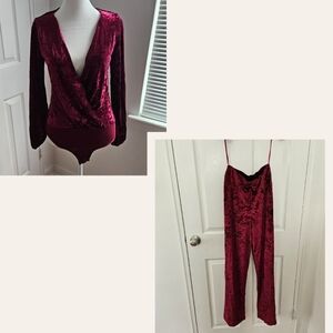 Red velvet pantset